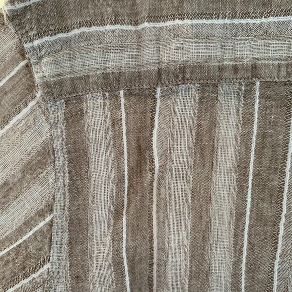 Men Linen & Cotton Button Down Short Sleeved Shirt - Picture 3 of 4